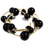 Black with Gold Ball Set of 2 Stretch Bracelets