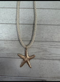 Ivory Cord With Gold Starfish Necklace