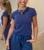 Navy Lulu Mac Baby Doll Tee - Adult