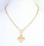 Maxine Cross Toggle Link Necklace