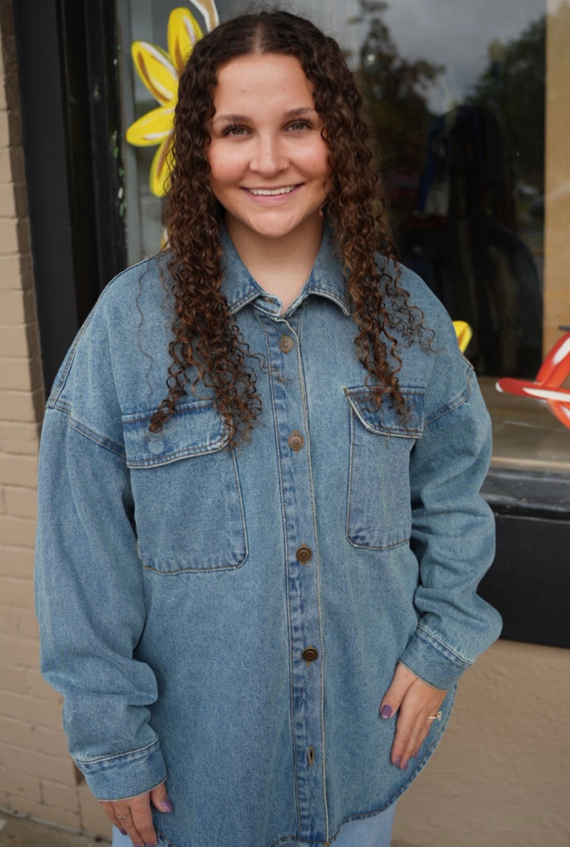 Hazel Drop Shoulder Denim Shacket