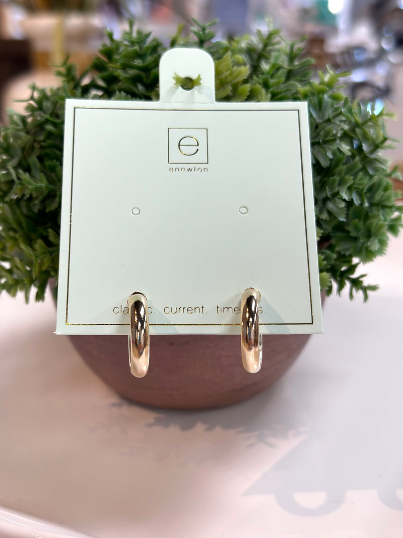 Round Gold 1” Post Hoop- 4mm Smooth