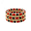 Red & Black Beaded with Gold Set of 4 Stretch Bracelets