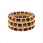 Maroon & Black Beaded with Gold Set of 4 Stretch Bracelets