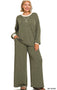 Olive Ribbed Set