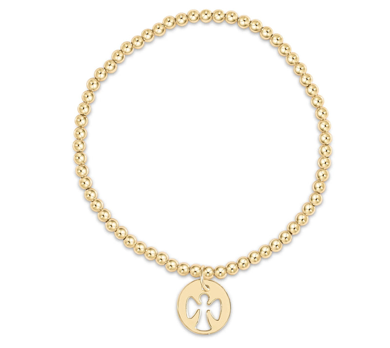 Enewton Extend- Classic Gold 3mm Bead Bracelet-Guardian Angel Disc