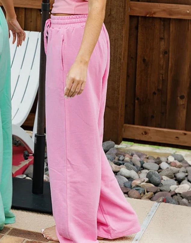 Pink Terry Cloth Lulu Mac Pants