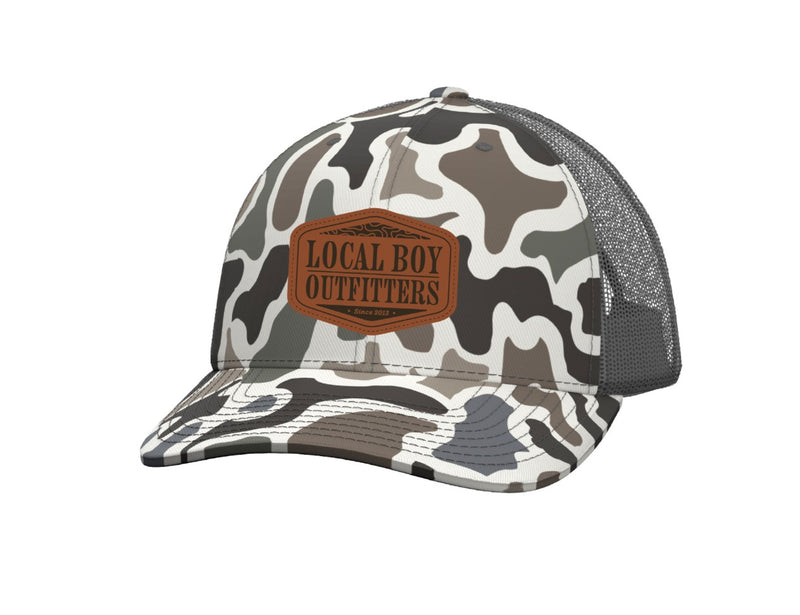 Local Boy Topo Leather Trucker Hat