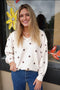 Marley Polka Dot Long Sleeve Textured Knit Top