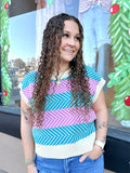 Chevron Striped Sleeveless Sweater