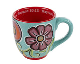 Hope Joy Peace Floral Mug