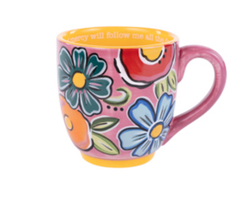 Goodness Mercy Floral Mug