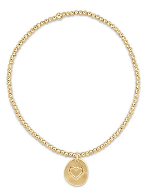 Classic Gold 2mm Bead Bracelet- Inspire Love Small Gold Charm