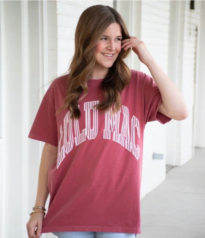Striped Crimson Lulu Mac Tee