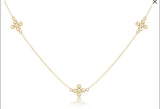 17” Choker Simplicity Chain Gold  - Classic Beaded Signature Cross Gold