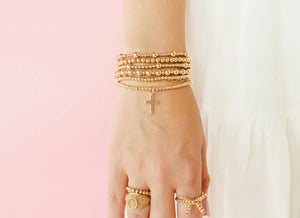 Cross Gold Charm Bracelet