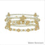 Pearl & Gold Beaded with Cross Set of 4 Stretch Bracelets