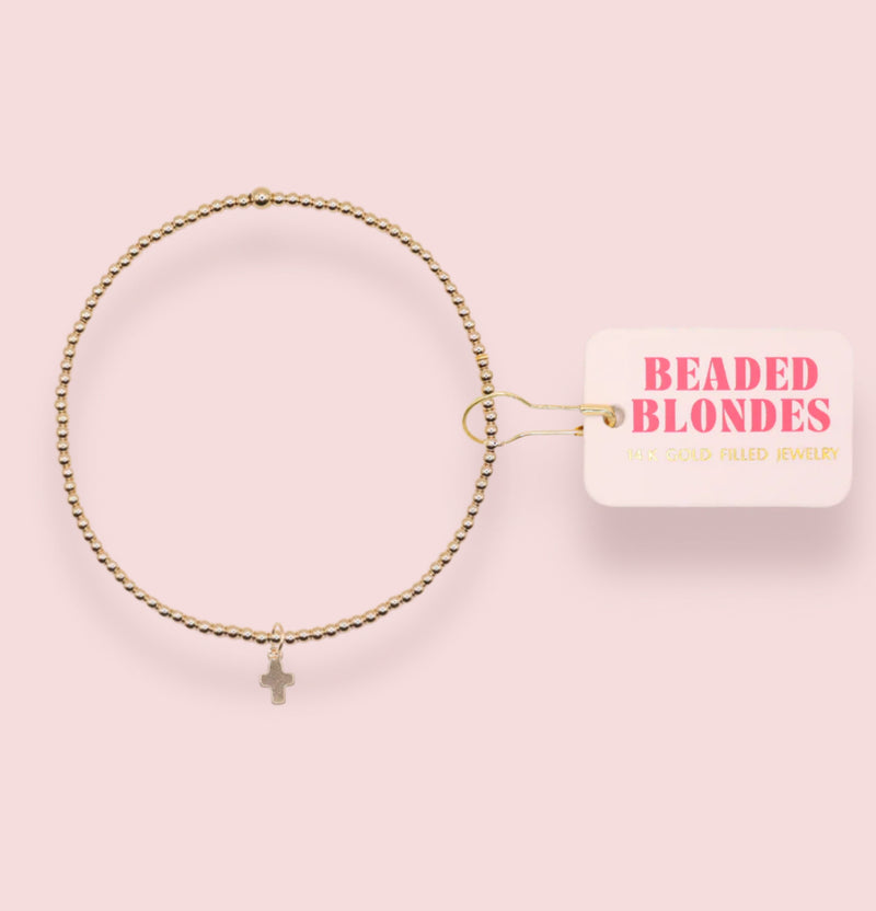 Cross Gold Charm Bracelet