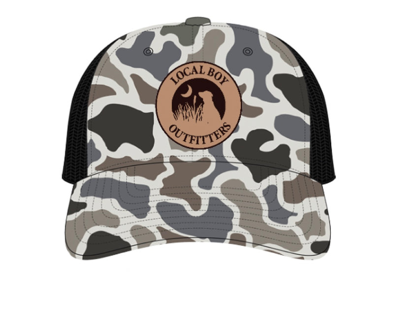 Local Boy Light Camo Leather Patch Hat