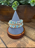 Gold & Turquoise Cross Stretch Bracelet