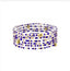 Multi Row Thin Seed Bead Blue & White Gameday Stretch Bracelets