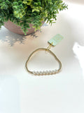 Classic gold Beaded Bliss 2.5mm bead bracelet - 5mm pearl ￼