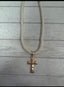 Ivory Cord With Large Gold Cross Necklace