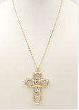 Gold Chain with Squared Pearl & Gold 16”-18” Necklace