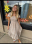 Leslie Plaid Smock Puff Sleeve Midi Dress