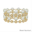Gold Beaded & Pearl 10mm Set of 4 Stretch Bracelets