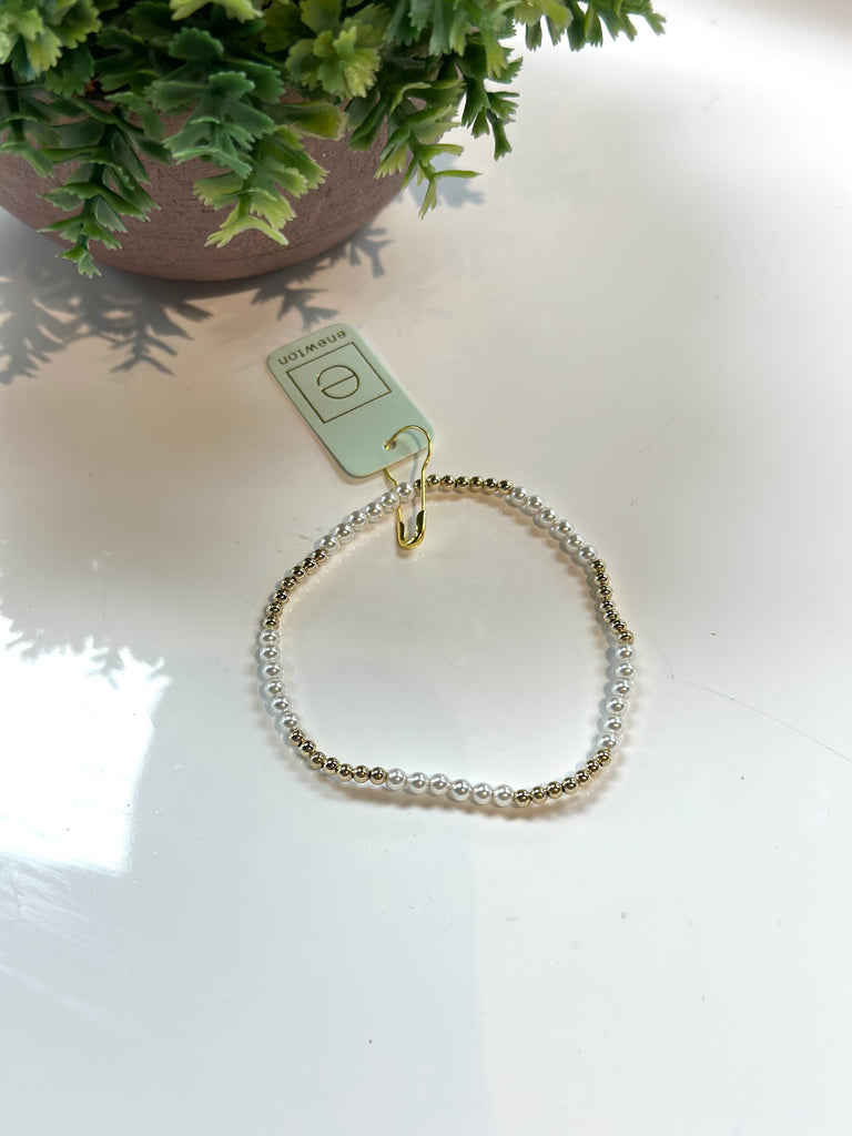 Classic blissful pattern 2.5mm bead bracelet - 3mm pearl