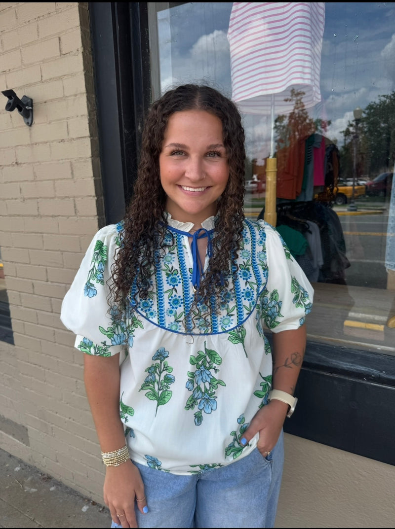 Thea White Floral Top