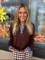 Denim Trim Knit Sweater