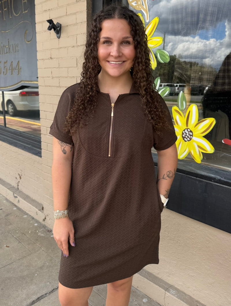Ezra Textured Zipper Dress