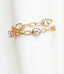 Gold Textured Chain with AB Stone Chain Bracelet