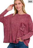 Christina Distressed Ribbed Top Plus Size