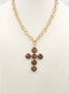 Gold Chain with Brown Coin Pearl 16”-18” Necklace