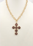 Gold Chain with Brown Coin Pearl 16”-18” Necklace