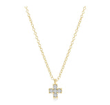 14kt Gold and Diamond Signature Cross Necklace