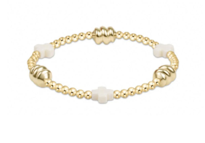 Signature Cross Admire Gold 3mm Off White