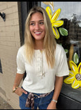 Annabelle Short Sleeve Henley Knit Top