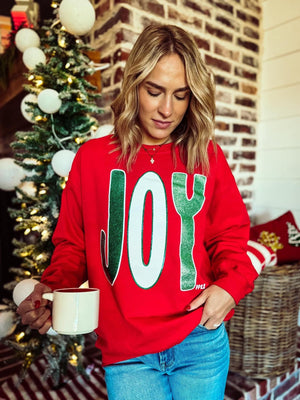 Joy Glitter Puff Sweatshirt