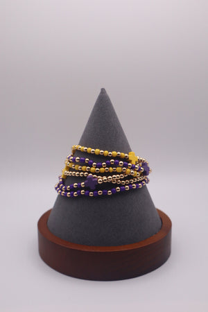 Purple & Yellow Gameday Bracelet Set