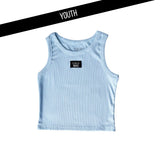 Light Blue Solid Lulu Mac Tank - Youth