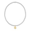 Classic Mixed Metal 2mm Bracelet - Signature Cross Small Gold Charm
