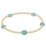 Admire Small Gem 2mm Gold Bracelet - Amazonite