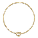Classic Gold 2mm Bracelet - Love Small Gold Charm