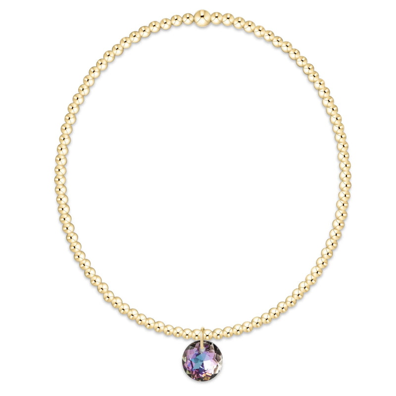 Classic Gold 2mm Bracelet - Reflection Small Charm 06