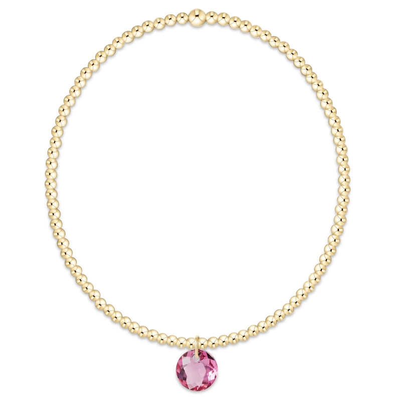Classic Gold 2mm Bracelet - Reflection Small Charm 10