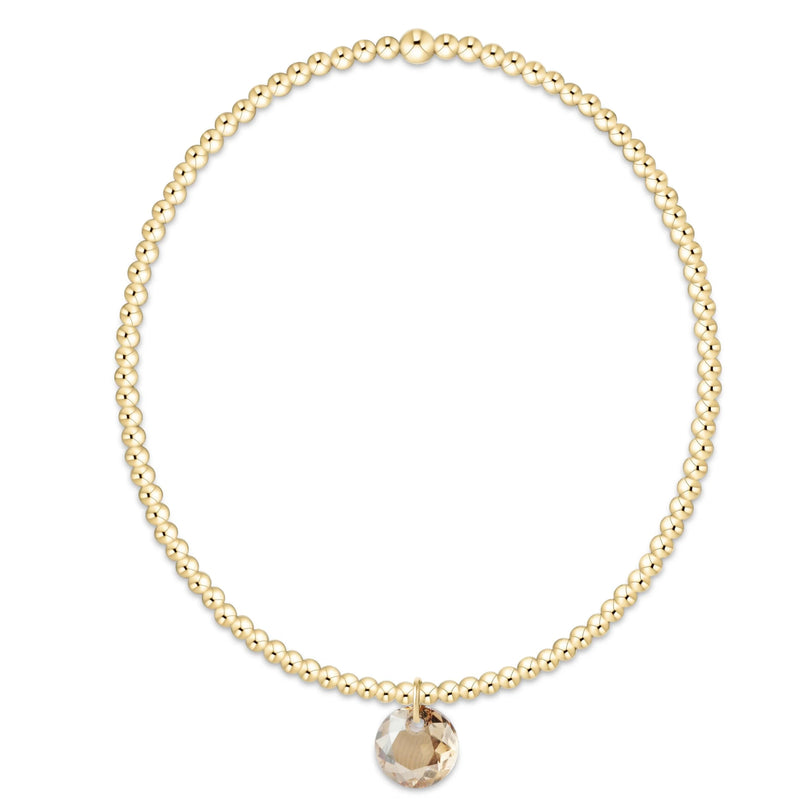 Classic Gold 2mm Bracelet - Reflection Small Charm 11